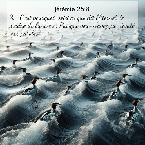 citation biblique : 8. »C&#039;est pourquoi, voici ce que dit l&#039;Eternel, le maître de l&#039;univers: Puisque vous n&#039;avez pas écouté mes paroles,
 sur fond image nature