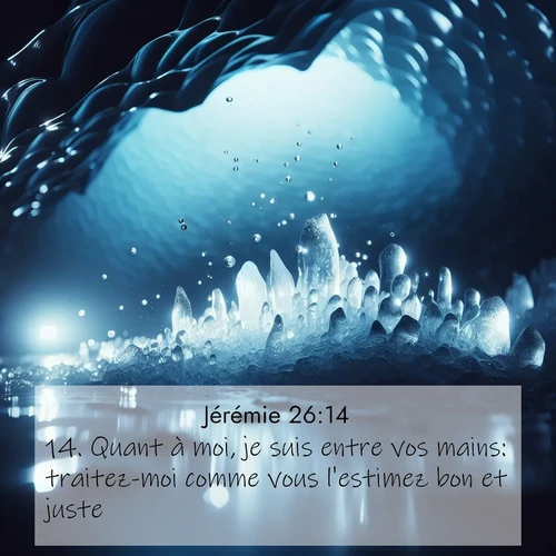 citation biblique : 14. Quant à moi, je suis entre vos mains: traitez-moi comme vous l&#039;estimez bon et juste!
 sur fond image nature