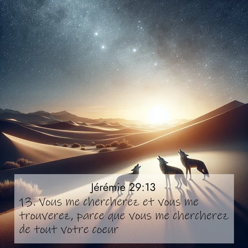 citation biblique : 13. Vous me chercherez et vous me trouverez, parce que vous me chercherez de tout votre coeur.
 sur fond image nature