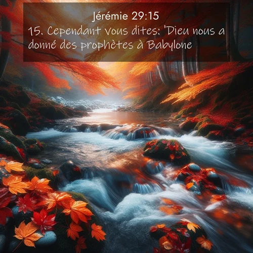 citation biblique : 15. Cependant vous dites: &#039;Dieu nous a donné des prophètes à Babylone!&#039;
 sur fond image nature