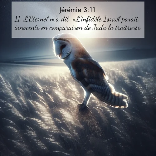 Segond21 Jérémie  ; image nature: image avec le verset biblique :L&#039;Eternel m&#039;a dit: «L&#039;infidèle Israël paraît innocente en comparaison de Juda la traîtresse. ;  ; 3:11