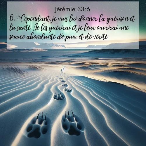 Segond21 Jérémie  ; image nature: image avec le verset biblique :»Cependant, je vais lui donner la guérison et la santé. Je les guérirai et je leur ouvrirai une source abondante de paix et de vérité. ;  ; 33:6