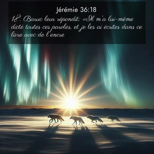 Segond21 Jérémie  ; image nature: image avec le verset biblique :Baruc leur répondit: «Il m&#039;a lui-même dicté toutes ces paroles, et je les ai écrites dans ce livre avec de l&#039;encre.» ;  ; 36:18