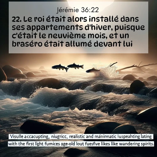 citation biblique : 22. Le roi était alors installé dans ses appartements d&#039;hiver, puisque c&#039;était le neuvième mois, et un braséro était allumé devant lui.
 sur fond image nature