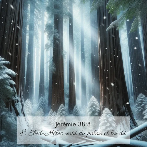 citation biblique : 8. Ebed-Mélec sortit du palais et lui dit:
 sur fond image nature