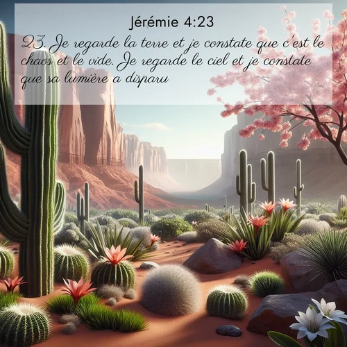 Segond21 Jérémie  ; image nature: image avec le verset biblique :Je regarde la terre et je constate que c&#039;est le chaos et le vide. Je regarde le ciel et je constate que sa lumière a disparu. ;  ; 4:23