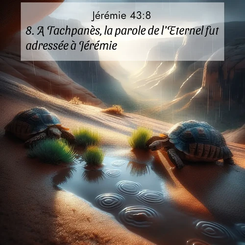 Segond21 Jérémie  ; image nature: image avec le verset biblique :A Tachpanès, la parole de l&#039;Eternel fut adressée à Jérémie: ;  ; 43:8