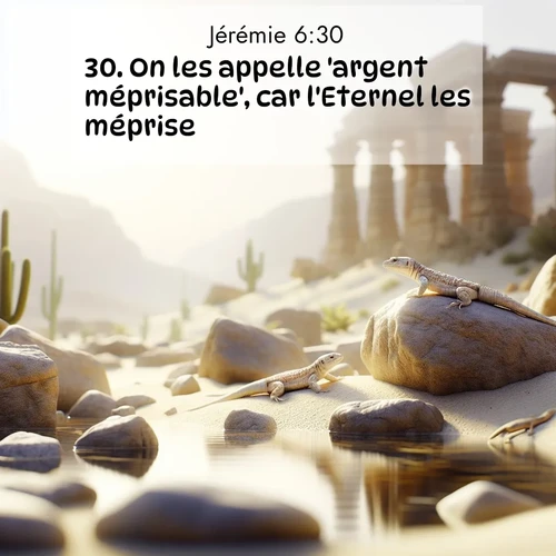 Segond21 Jérémie  ; image nature: image avec le verset biblique :On les appelle &#039;argent méprisable&#039;, car l&#039;Eternel les méprise.» ;  ; 6:30