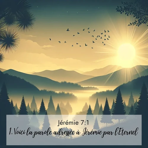citation biblique : 1. Voici la parole adressée à Jérémie par l&#039;Eternel.
 sur fond image nature