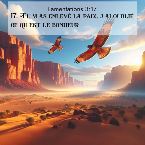 Segond21 Lamentations  ; image nature: image avec le verset biblique :Tu m&#039;as enlevé la paix, j&#039;ai oublié ce qu&#039;est le bonheur. ;  ; 3:17