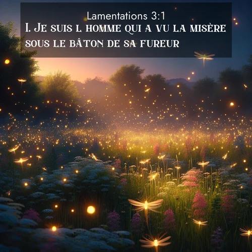 Segond21 Lamentations  ; image nature: image avec le verset biblique :Je suis l&#039;homme qui a vu la misère sous le bâton de sa fureur. ;  ; 3:1