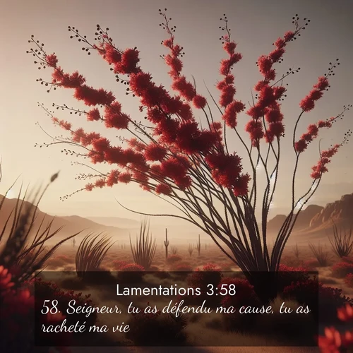 Segond21 Lamentations  ; image nature: image avec le verset biblique :Seigneur, tu as défendu ma cause, tu as racheté ma vie. ;  ; 3:58
