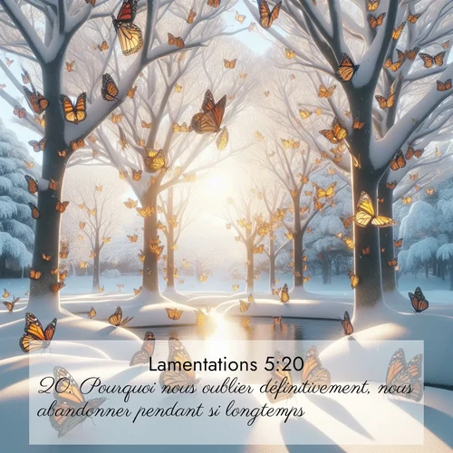 Segond21 Lamentations  ; image nature: image avec le verset biblique :Pourquoi nous oublier définitivement, nous abandonner pendant si longtemps? ;  ; 5:20