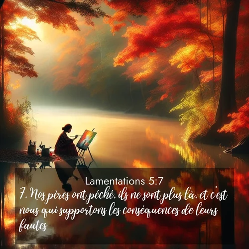 Segond21 Lamentations  ; image nature: image avec le verset biblique :Nos pères ont péché, ils ne sont plus là, et c&#039;est nous qui supportons les conséquences de leurs fautes. ;  ; 5:7