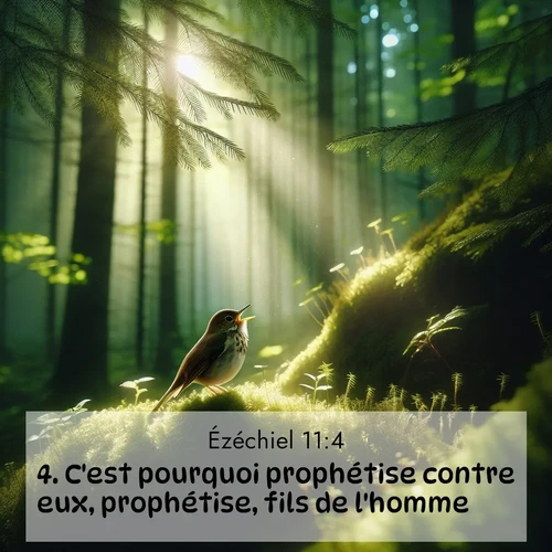 Segond21 Ézéchiel  ; image nature: image avec le verset biblique :C&#039;est pourquoi prophétise contre eux, prophétise, fils de l&#039;homme!» ;  ; 11:4