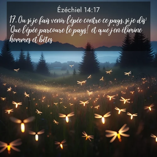 Segond21 Ézéchiel  ; image nature: image avec le verset biblique :Ou si je fais venir l&#039;épée contre ce pays, si je dis: &#039;Que l&#039;épée parcoure le pays!&#039; et que j&#039;en élimine hommes et bêtes, ;  ; 14:17