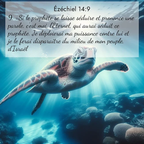 Segond21 Ézéchiel  ; image nature: image avec le verset biblique :»Si le prophète se laisse séduire et prononce une parole, c&#039;est moi, l&#039;Eternel, qui aurai séduit ce prophète. Je déploierai ma puissance contre lui et je le ferai disparaître du milieu de mon peuple, d&#039;Israël. ;  ; 14:9