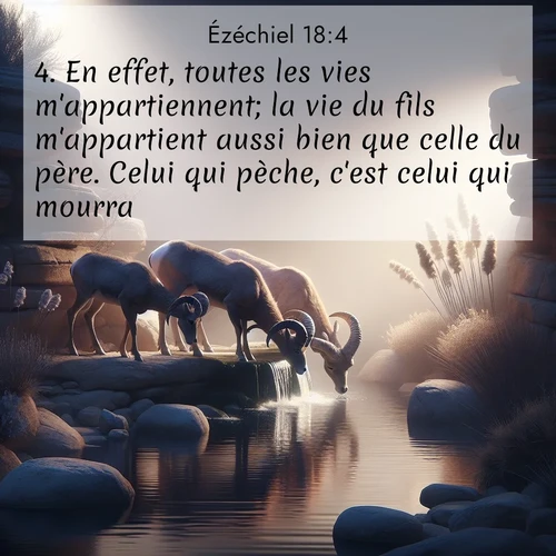 Segond21 Ézéchiel  ; image nature: image avec le verset biblique :En effet, toutes les vies m&#039;appartiennent; la vie du fils m&#039;appartient aussi bien que celle du père. Celui qui pèche, c&#039;est celui qui mourra. ;  ; 18:4