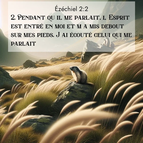 Segond21 Ézéchiel  ; image nature: image avec le verset biblique :Pendant qu&#039;il me parlait, l&#039;Esprit est entré en moi et m&#039;a mis debout sur mes pieds. J&#039;ai écouté celui qui me parlait. ;  ; 2:2