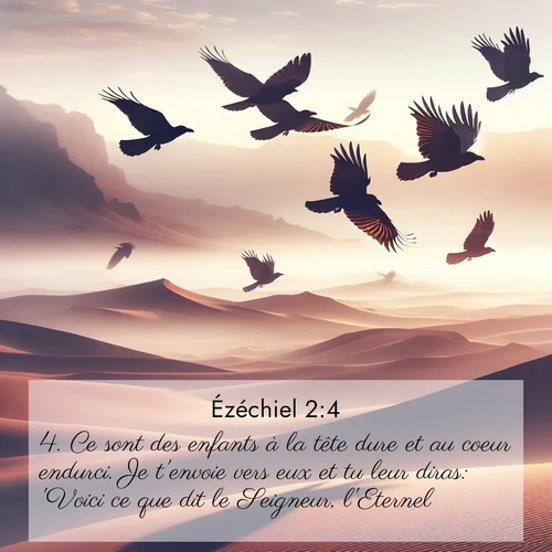 Segond21 Ézéchiel  ; image nature: image avec le verset biblique :Ce sont des enfants à la tête dure et au coeur endurci. Je t&#039;envoie vers eux et tu leur diras: &#039;Voici ce que dit le Seigneur, l&#039;Eternel.&#039; ;  ; 2:4