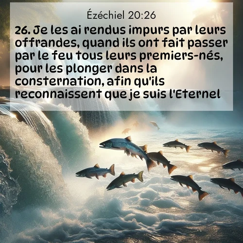 Segond21 Ézéchiel  ; image nature: image avec le verset biblique :Je les ai rendus impurs par leurs offrandes, quand ils ont fait passer par le feu tous leurs premiers-nés, pour les plonger dans la consternation, afin qu&#039;ils reconnaissent que je suis l&#039;Eternel. ;  ; 20:26