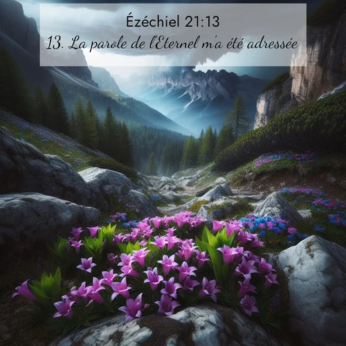 Segond21 Ézéchiel  ; image nature: image avec le verset biblique :La parole de l&#039;Eternel m&#039;a été adressée: ;  ; 21:13