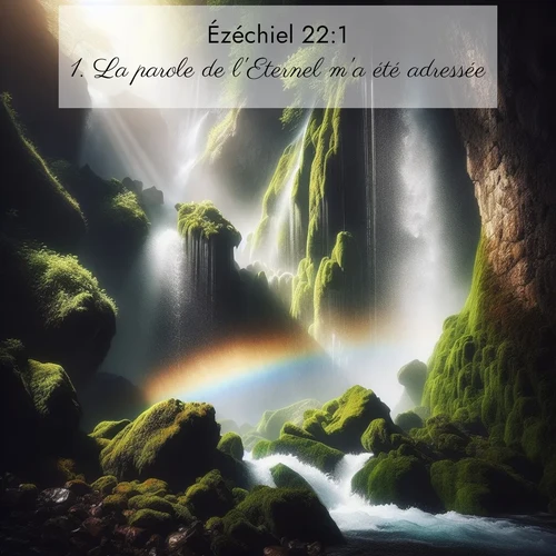 Segond21 Ézéchiel  ; image nature: image avec le verset biblique :La parole de l&#039;Eternel m&#039;a été adressée: ;  ; 22:1
