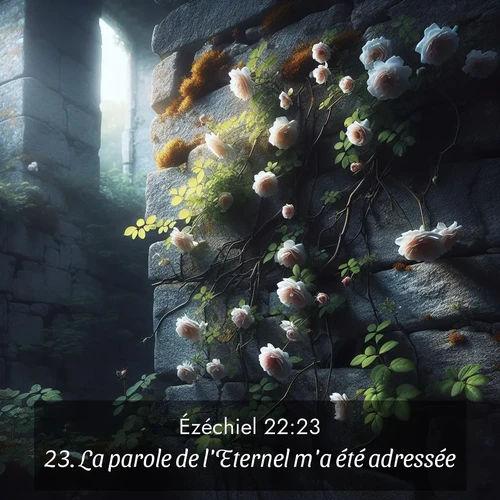 Segond21 Ézéchiel  ; image nature: image avec le verset biblique :La parole de l&#039;Eternel m&#039;a été adressée: ;  ; 22:23