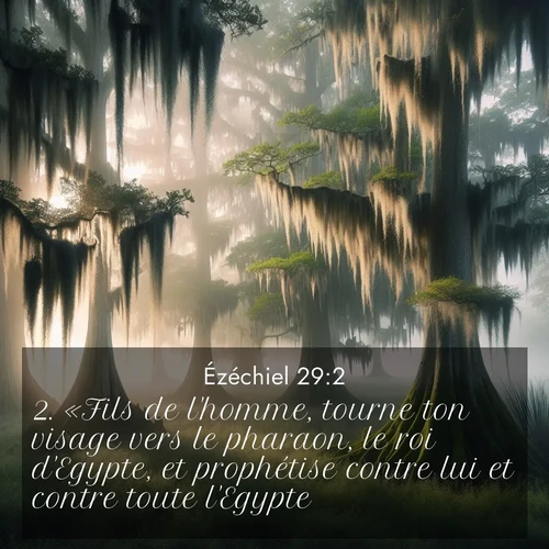 Segond21 Ézéchiel  ; image nature: image avec le verset biblique :«Fils de l&#039;homme, tourne ton visage vers le pharaon, le roi d&#039;Egypte, et prophétise contre lui et contre toute l&#039;Egypte! ;  ; 29:2