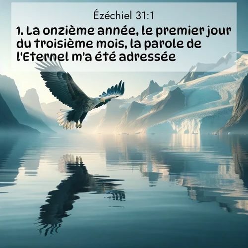 Segond21 Ézéchiel  ; image nature: image avec le verset biblique :La onzième année, le premier jour du troisième mois, la parole de l&#039;Eternel m&#039;a été adressée: ;  ; 31:1