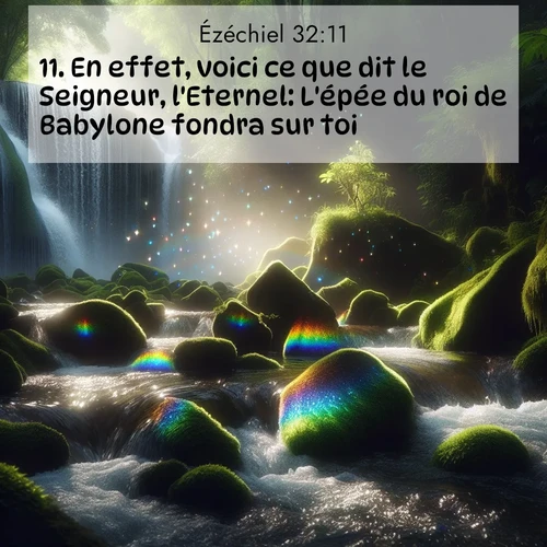 Segond21 Ézéchiel  ; image nature: image avec le verset biblique :En effet, voici ce que dit le Seigneur, l&#039;Eternel: L&#039;épée du roi de Babylone fondra sur toi. ;  ; 32:11