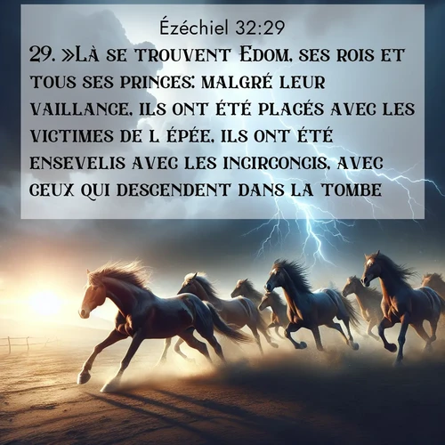 Segond21 Ézéchiel  ; image nature: image avec le verset biblique :»Là se trouvent Edom, ses rois et tous ses princes: malgré leur vaillance, ils ont été placés avec les victimes de l&#039;épée, ils ont été ensevelis avec les incirconcis, avec ceux qui descendent dans la tombe. ;  ; 32:29