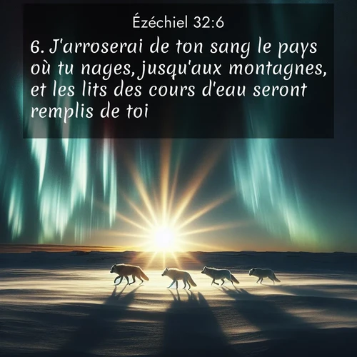 Segond21 Ézéchiel  ; image nature: image avec le verset biblique :J&#039;arroserai de ton sang le pays où tu nages, jusqu&#039;aux montagnes, et les lits des cours d&#039;eau seront remplis de toi. ;  ; 32:6