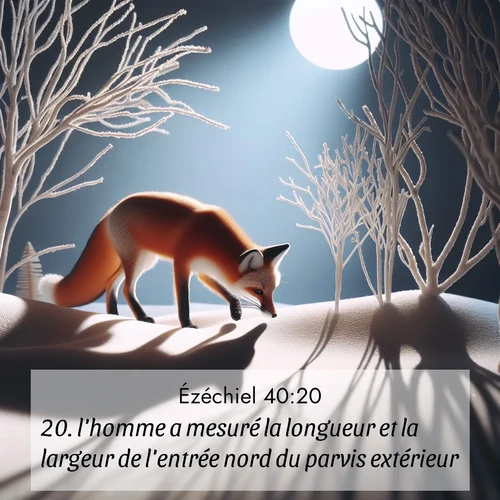 Segond21 Ézéchiel  ; image nature: image avec le verset biblique :l&#039;homme a mesuré la longueur et la largeur de l&#039;entrée nord du parvis extérieur. ;  ; 40:20