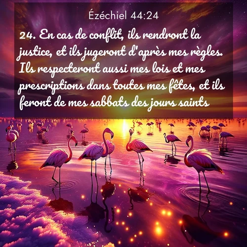 Segond21 Ézéchiel  ; image nature: image avec le verset biblique :En cas de conflit, ils rendront la justice, et ils jugeront d&#039;après mes règles. Ils respecteront aussi mes lois et mes prescriptions dans toutes mes fêtes, et ils feront de mes sabbats des jours saints. ;  ; 44:24