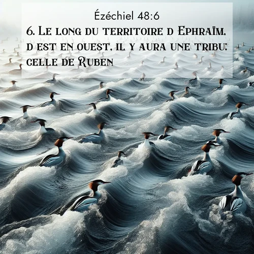 Segond21 Ézéchiel  ; image nature: image avec le verset biblique :Le long du territoire d&#039;Ephraïm, d&#039;est en ouest, il y aura une tribu: celle de Ruben. ;  ; 48:6