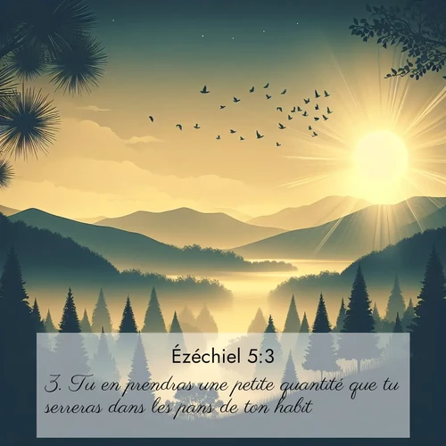 Segond21 Ézéchiel  ; image nature: image avec le verset biblique :Tu en prendras une petite quantité que tu serreras dans les pans de ton habit, ;  ; 5:3
