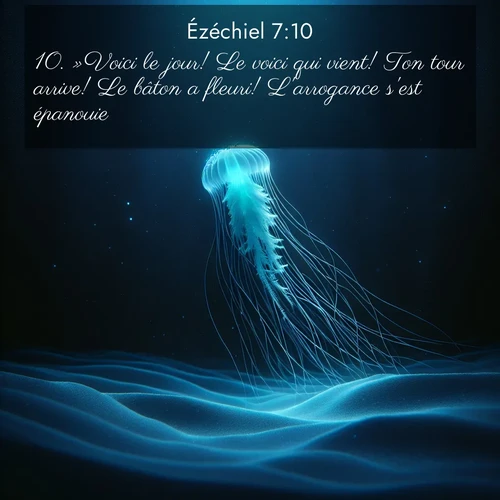 Segond21 Ézéchiel  ; image nature: image avec le verset biblique :»Voici le jour! Le voici qui vient! Ton tour arrive! Le bâton a fleuri! L&#039;arrogance s&#039;est épanouie! ;  ; 7:10