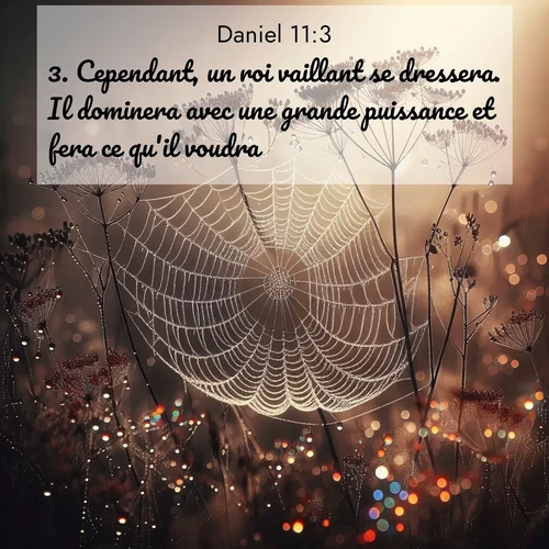 Segond21 Daniel  ; image nature: image avec le verset biblique :Cependant, un roi vaillant se dressera. Il dominera avec une grande puissance et fera ce qu&#039;il voudra. ;  ; 11:3