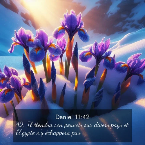 Segond21 Daniel  ; image nature: image avec le verset biblique :Il étendra son pouvoir sur divers pays et l&#039;Egypte n&#039;y échappera pas: ;  ; 11:42