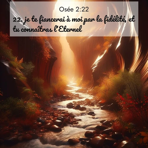 Segond21 Osée  ; image nature: image avec le verset biblique :je te fiancerai à moi par la fidélité, et tu connaîtras l&#039;Eternel. ;  ; 2:22
