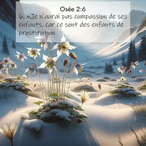 Segond21 Osée  ; image nature: image avec le verset biblique :»Je n&#039;aurai pas compassion de ses enfants, car ce sont des enfants de prostitution. ;  ; 2:6