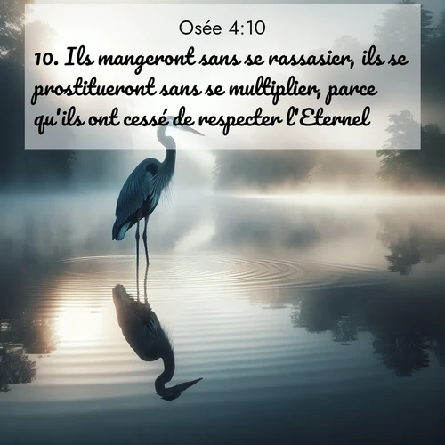 Segond21 Osée  ; image nature: image avec le verset biblique :Ils mangeront sans se rassasier, ils se prostitueront sans se multiplier, parce qu&#039;ils ont cessé de respecter l&#039;Eternel. ;  ; 4:10