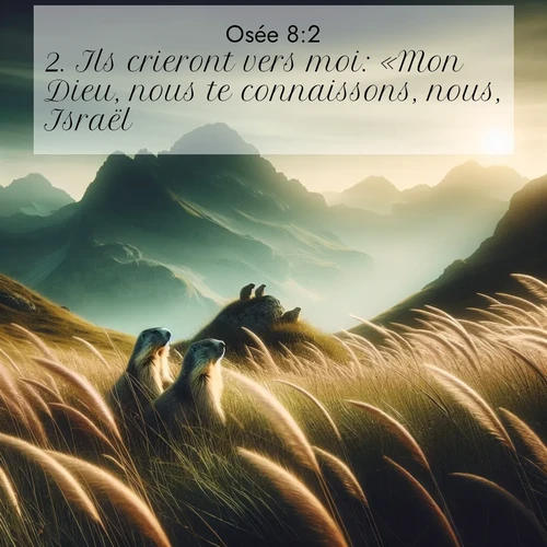 Segond21 Osée  ; image nature: image avec le verset biblique :Ils crieront vers moi: «Mon Dieu, nous te connaissons, nous, Israël!» ;  ; 8:2