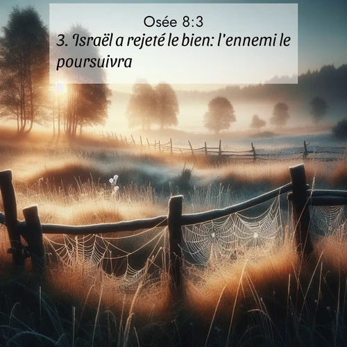Segond21 Osée  ; image nature: image avec le verset biblique :Israël a rejeté le bien: l&#039;ennemi le poursuivra. ;  ; 8:3