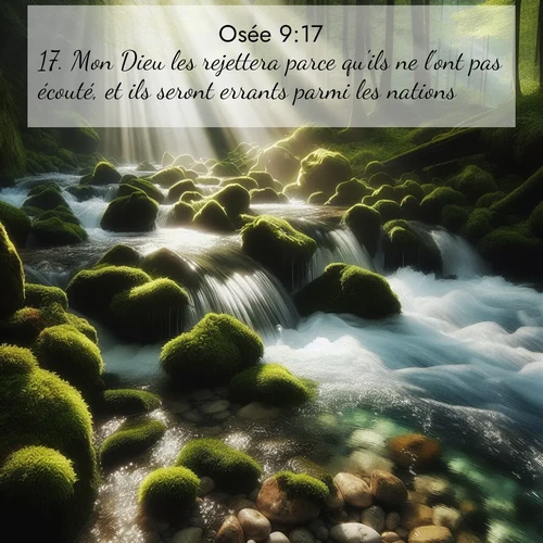 Segond21 Osée  ; image nature: image avec le verset biblique :Mon Dieu les rejettera parce qu&#039;ils ne l&#039;ont pas écouté, et ils seront errants parmi les nations. ;  ; 9:17