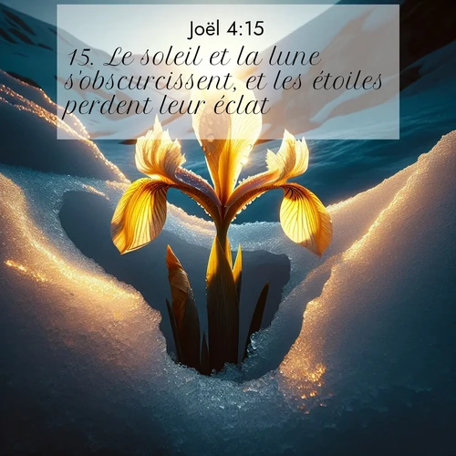 Segond21 Joël  ; image nature: image avec le verset biblique :Le soleil et la lune s&#039;obscurcissent, et les étoiles perdent leur éclat. ;  ; 4:15
