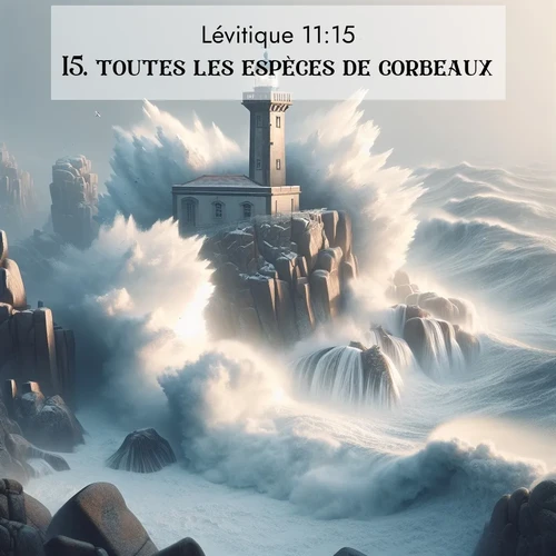 Segond21 Lévitique  ; image nature: image avec le verset biblique :toutes les espèces de corbeaux, ;  ; 11:15