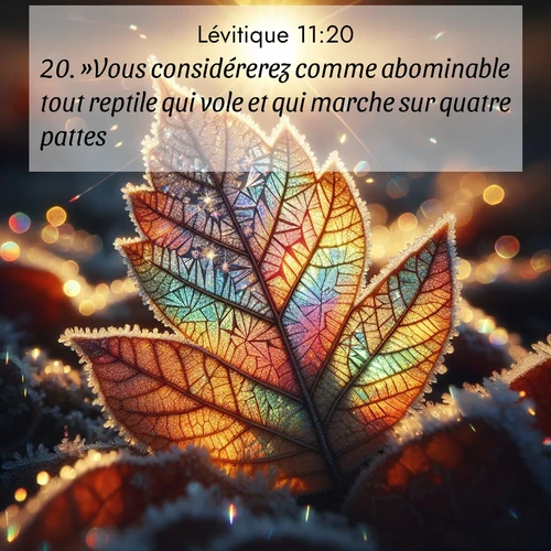 Segond21 Lévitique  ; image nature: image avec le verset biblique :»Vous considérerez comme abominable tout reptile qui vole et qui marche sur quatre pattes. ;  ; 11:20