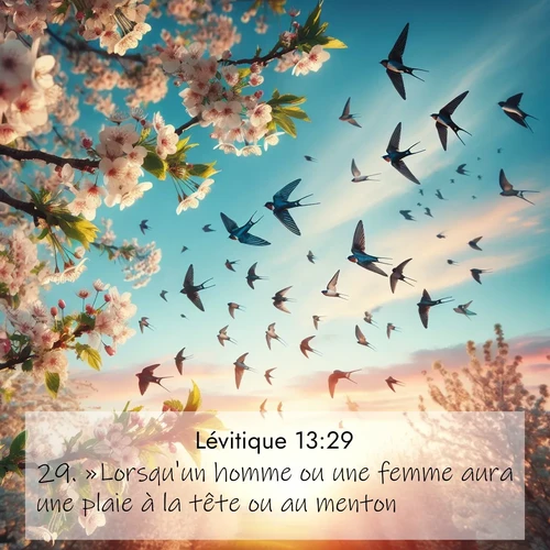 Segond21 Lévitique  ; image nature: image avec le verset biblique :»Lorsqu&#039;un homme ou une femme aura une plaie à la tête ou au menton, ;  ; 13:29